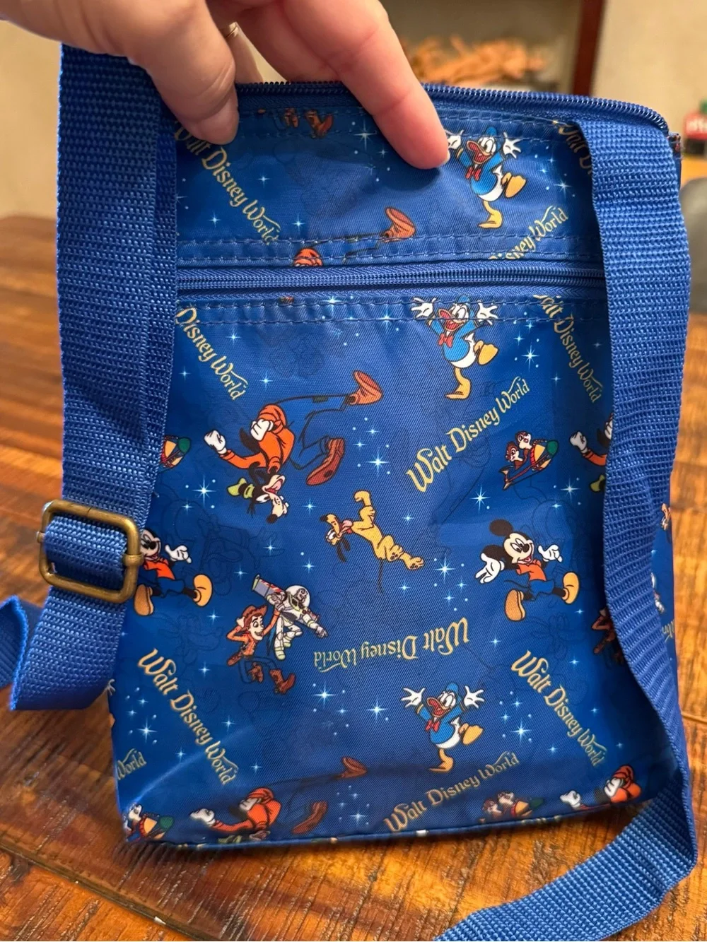Vintage Disney Parks Walt Disney World Mickey & Friends Blue Crossbody Bag Y2K